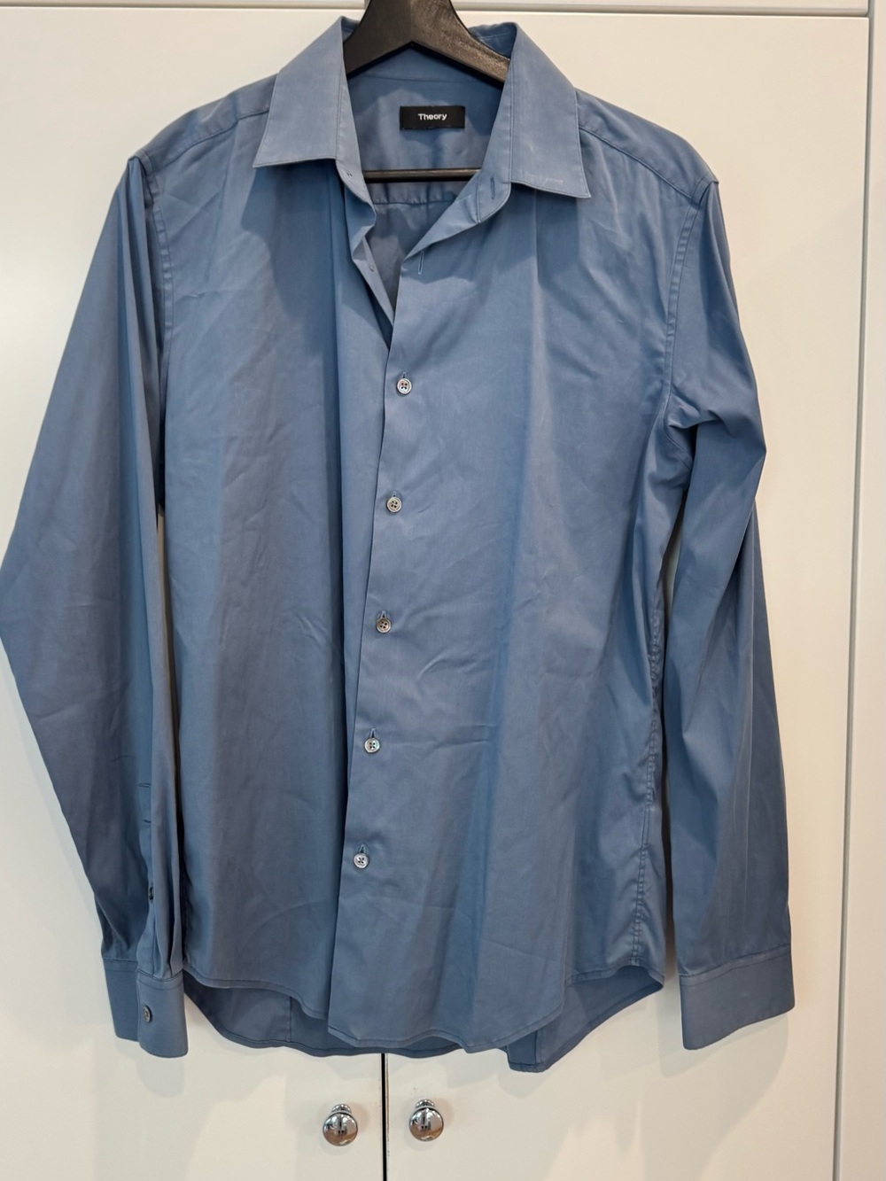 Theory Men's Slate Blue Button-Up Dress Shirt